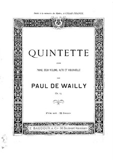 Kavierquintett in f-Moll, Op.15: Vollpartitur by Paul de Wailly