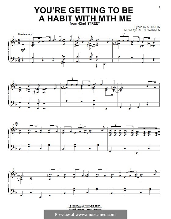 You're Getting To Be a Habit with Me: Für Klavier by Harry Warren