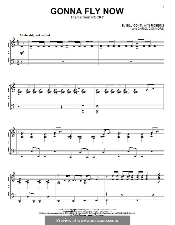 Gonna Fly Now: Für Klavier by Bill Conti, Carol Connors