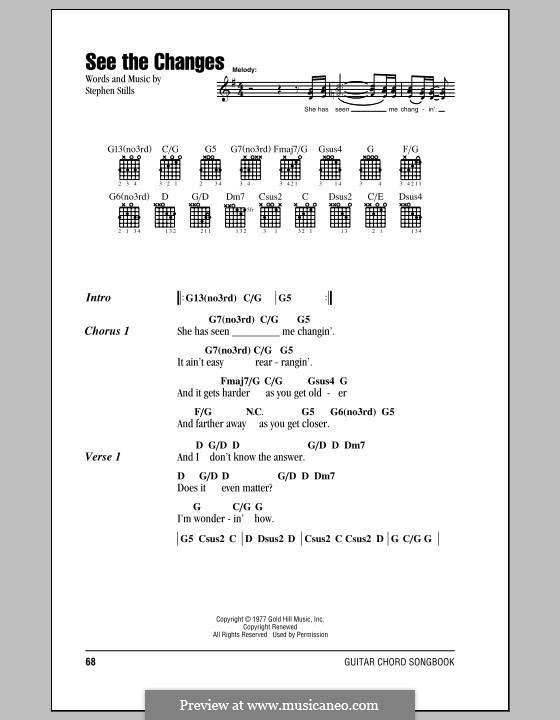 See the Changes (Crosby, Stills & Nash): Texte und Akkorde by Stephen Stills