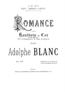 Romanze für Oboe, Waldhorn und Klavier, Op.43: Vollpartitur by Adolphe Blanc