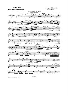 Romanze für Oboe, Waldhorn und Klavier, Op.43: Hornstimme by Adolphe Blanc