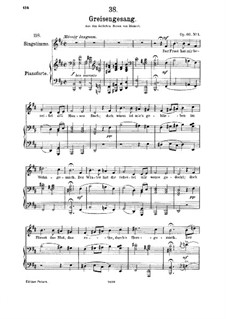 Greisengesang, D.778 Op.60 No.1: Für Mittelstimme und Klavier by Franz Schubert