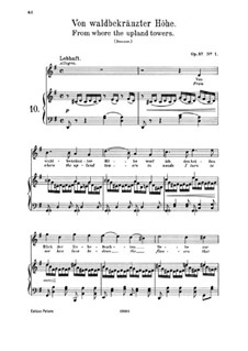 Acht Lieder, Op.57: Nr.1 Von waldbekränzter Höhe by Johannes Brahms