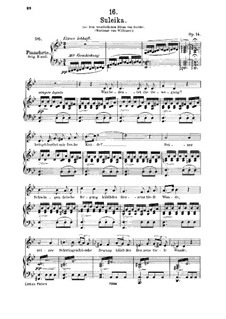 Suleika I, D.720 Op.14 No.1: Für Mittelstimme und Klavier by Franz Schubert