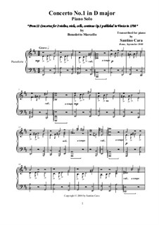 Concerto No.1 in D major, Op.1: Piano version by Benedetto Marcello