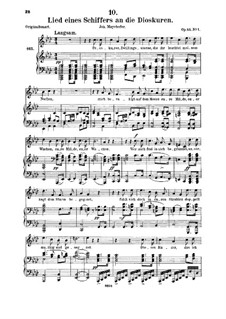 Lied eines Schiffers an die Dioskuren, D.360 Op.65 No.1: Für Mittelstimme und Klavier by Franz Schubert