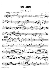 Concertino für Klarinette und Orchester, J.109 Op.26: Solostimme by Carl Maria von Weber
