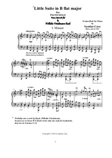 Little Suite in B Flat Major: Piano version, B.W.F.CS0212 by Wilhelm Friedemann Bach
