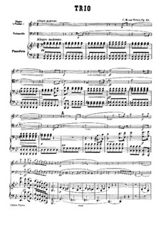 Trio für Flöte, Cello und Klavier, J.259 Op.63: Vollpartitur by Carl Maria von Weber
