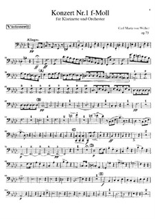 Konzert für Klarinette und Orchester Nr.1, J.114 Op.73: Stimmen by Carl Maria von Weber