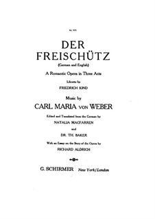 Vollständiger Oper: Klavierauszug mit Singstimmen by Carl Maria von Weber