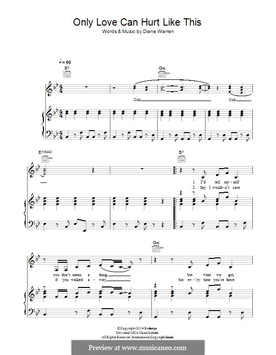 Only Love Can Hurt Like This Paloma Faith Von D Warren Auf Musicaneo fur stimme und klavier oder gitarre