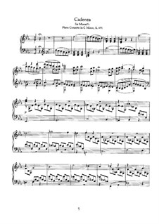 Kadenz zum Klavierkonzert Nr.24 in c-Moll von Mozart: Für einen Interpreten by Johannes Brahms