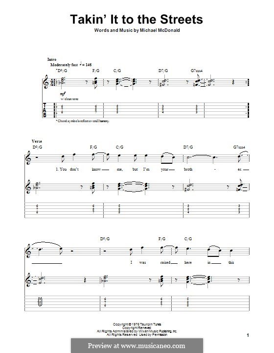 Takin' It to the Streets: Für Gitarre mit Tab by Michael McDonald
