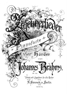 Zigeunerlieder, Op.103: Vollständiger Satz by Johannes Brahms