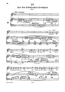 Nr.15 Aus den hebräischen Gesängen: Für Mittelstimme und Klavier by Robert Schumann
