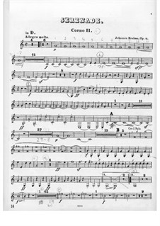 Ständchen Nr.1 in D-Dur, Op.11: Hornstimme II by Johannes Brahms