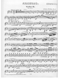 Ständchen Nr.1 in D-Dur, Op.11: Violinstimme II by Johannes Brahms