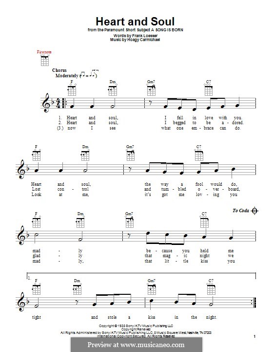 Heart and Soul: Für Ukulele by Hoagy Carmichael