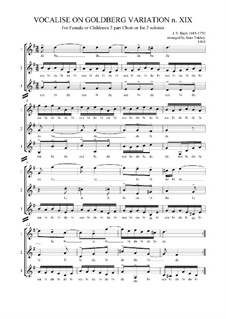 Goldberg-Variationen, BWV 988: Variation No.19, vocal score by Johann Sebastian Bach