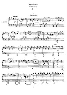 Sechs Stücke für Klavier, vierhändig, Op.11: Vollständiger Satz by Sergei Rachmaninoff