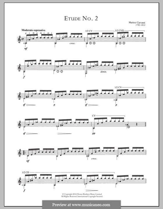 Fünfundzwanzig Etüden für Gitarre, Op.60: Nr.2 by Matteo Carcassi