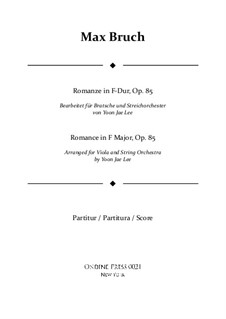 Romanze für Bratsche und Orchester, Op.85: Partitur by Max Bruch