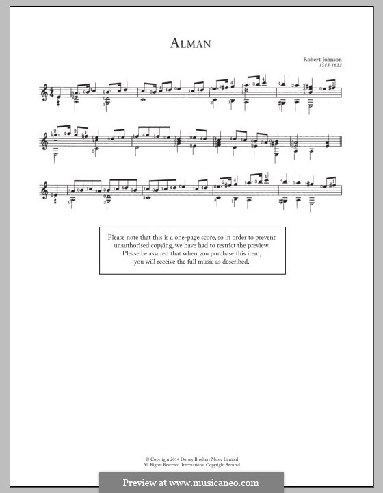 Alman: Für Gitarre by Robert Johnson