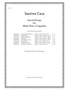 Eight Sacred Songs for Male choir a cappella, CST12: Eight Sacred Songs for Male choir a cappella by Santino Cara