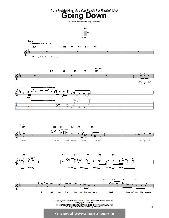 Going Down: Für Gitarre mit Tab by Don Nix