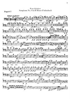 Sinfonie Nr.8 in h-Moll 'Unvollendete', D.759: Fagottstimme by Franz Schubert