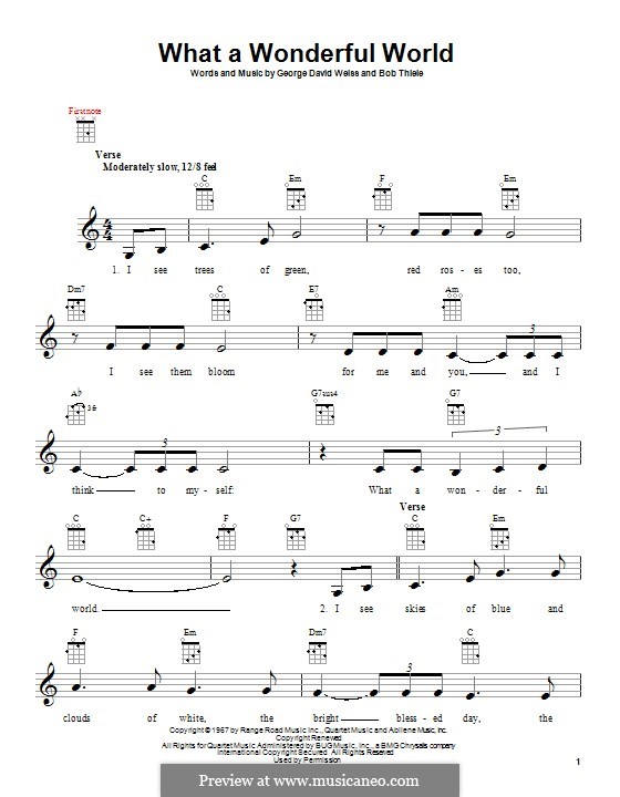 What a Wonderful World von B. Thiele, G.D. Weiss Noten auf MusicaNeo