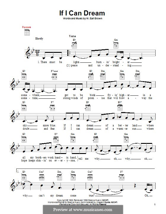 If I Can Dream (Elvis Presley): Für Ukulele by W. Earl Brown