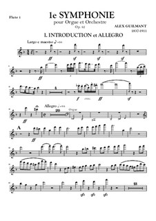 Sinfonie No.1 in d-Moll für Orgel und Orchester, Op.42: Flötenstimme I by Alexandre Guilmant