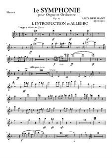 Sinfonie No.1 in d-Moll für Orgel und Orchester, Op.42: Flötenstimme II by Alexandre Guilmant