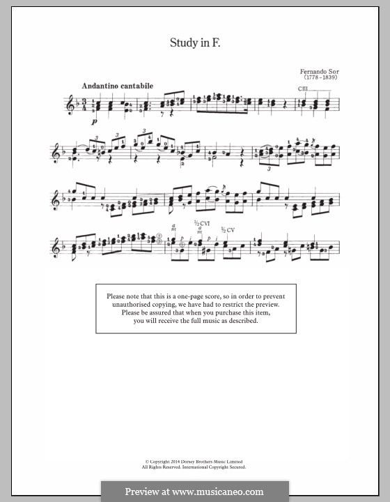 Study in F Major: Study in F Major by Fernando Sor