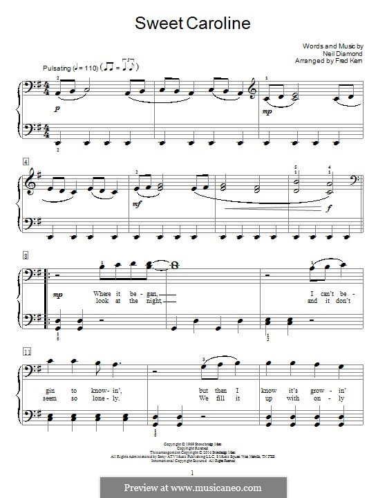 Piano version: Für einen Interpreten by Neil Diamond