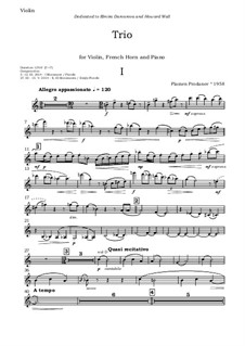 Trio for Violin, Horn and Piano: Violinstimme by Plamen Prodanov