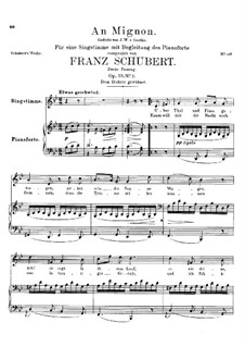 An Mignon, D.161 Op.19 No.2: Zweite Fassung by Franz Schubert