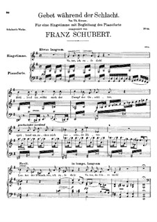 Gebet während der Schlacht, D.171: Für hohe Stimme und Klavier by Franz Schubert