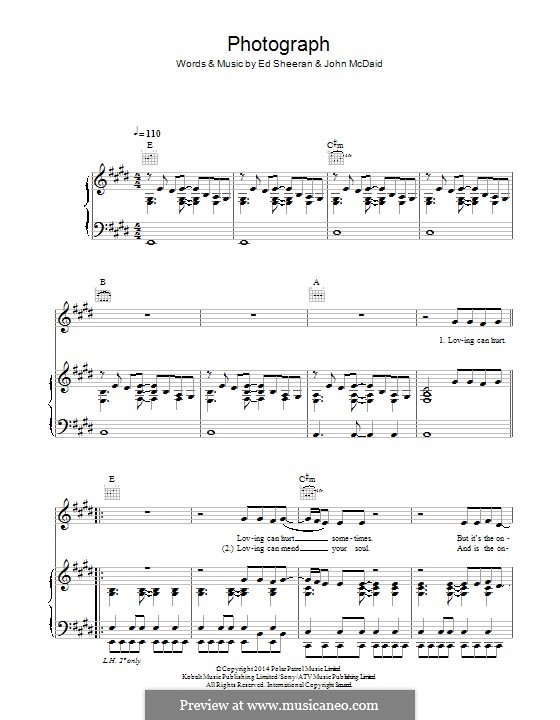 Photograph: Für Stimme und Klavier (oder Gitarre) by Ed Sheeran, John McDaid