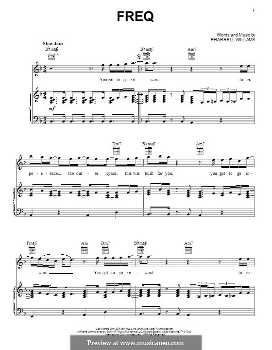 Freq: Für Stimme und Klavier (oder Gitarre) by Pharrell Williams