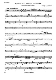 Teil III: For wind band – 1st, 2nd bassoon parts by Pjotr Tschaikowski