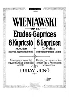 Acht Etüden für zwei Violinen, Op.18: Etüden Nr.1-4 by Henryk Wieniawski