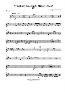 Teil IV: Horn in F 1 (Transposed Part) by Ludwig van Beethoven