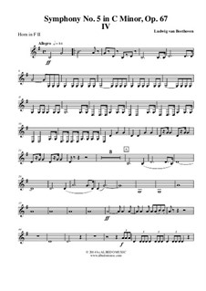 Teil IV: Horn in F 2 (Transposed Part) by Ludwig van Beethoven