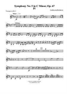 Teil IV: Trompete in B 2 (transponierte Stimme) by Ludwig van Beethoven