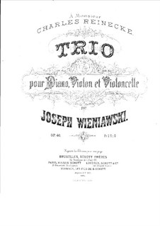 Klaviertrio in G-Dur, Op.40: Vollpartitur by Józef Wieniawski