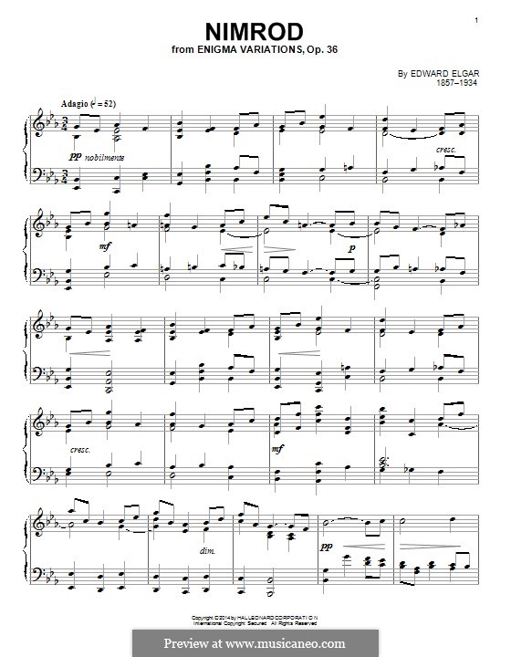 Variation Nr.9 'Nimrod': Für Klavier by Edward Elgar